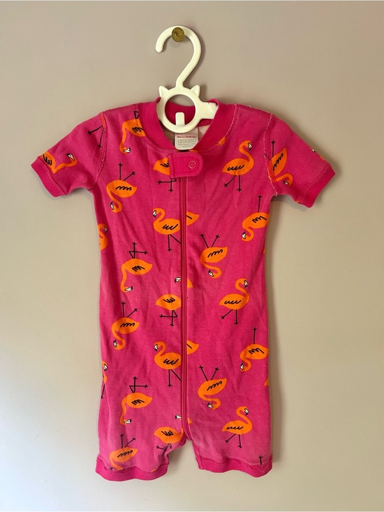 Hanna Andersson Other - Hanna Andersson pink Flamingo short sleeve bodysuit pajamas